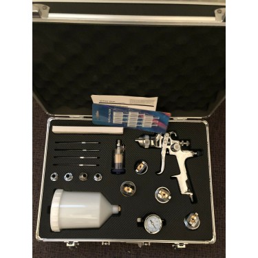 Profi Alukoffer mit HVLP Lackierpistole + 5 D&uuml;sens&auml;tzen 1.3/1.4/1.7/1.8/2.0 mm