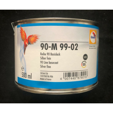 Glasurit 90-M 99-02 Metallic Wassermischlack Silber fein 1 Liter