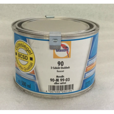 Glasurit 90-M 99/03 Wassermischlack Metallic Silber Mittel 0,5 Liter