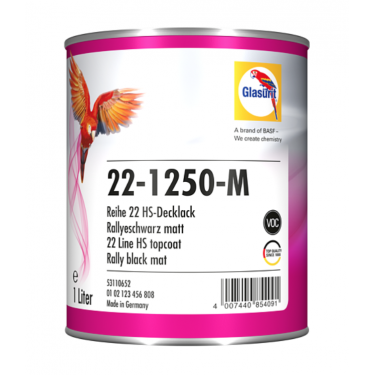 Glasurit 22 - 1250-M Rallyeschwarz matt 1 Liter