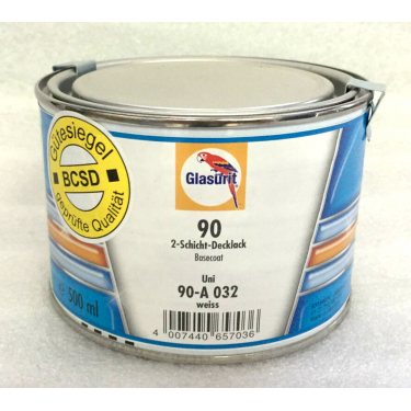 Glasurit Wassermischlack 90-A 032 Uni weiss 0,5 Liter