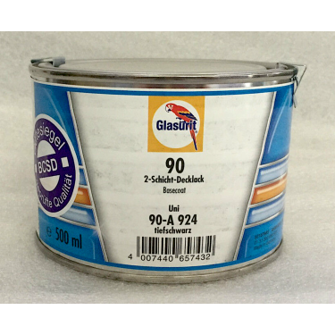 Glasurit Wassermischlack 90-A 924 Uni Tiefschwarz 0,5 Liter