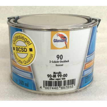 Glasurit 90-M 99/00 Wassermischlack Metallic silber super fein 0,5 Liter