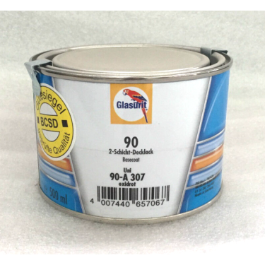 Glasurit Wassermischlack 90-A 307 Uni OXIDROT 0,5 Liter