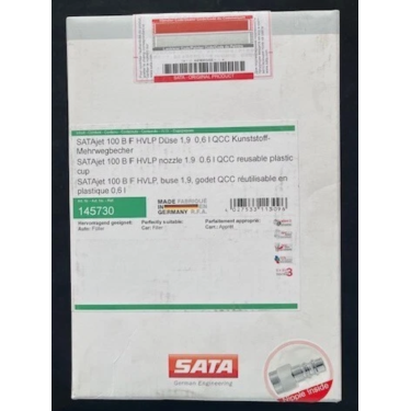 SATAjet 100 B F HVLP Lackierpistole 0,6 l QCC Flie&szlig;becher D&uuml;se 1,9 F&uuml;llerpistole