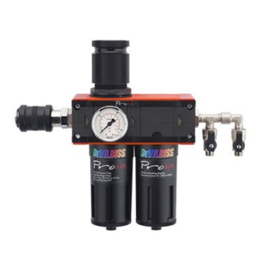 DeVilbiss PRO Air-2 Filter Regulator Filterregler mit 2 Abg&auml;ngen