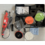 ELEKTRO-POLIERMASCHINE ø 150 mm 1200W IM KOFFER mit Polierschwämmen, LAMMFELL-HAUBE UND Mikrofasertuch